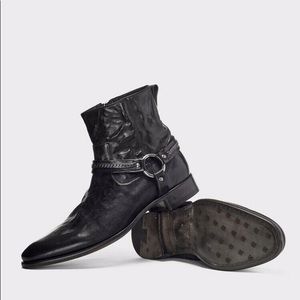 John Varvatos Eldridge Harness Boot Black 12 Brand New $698